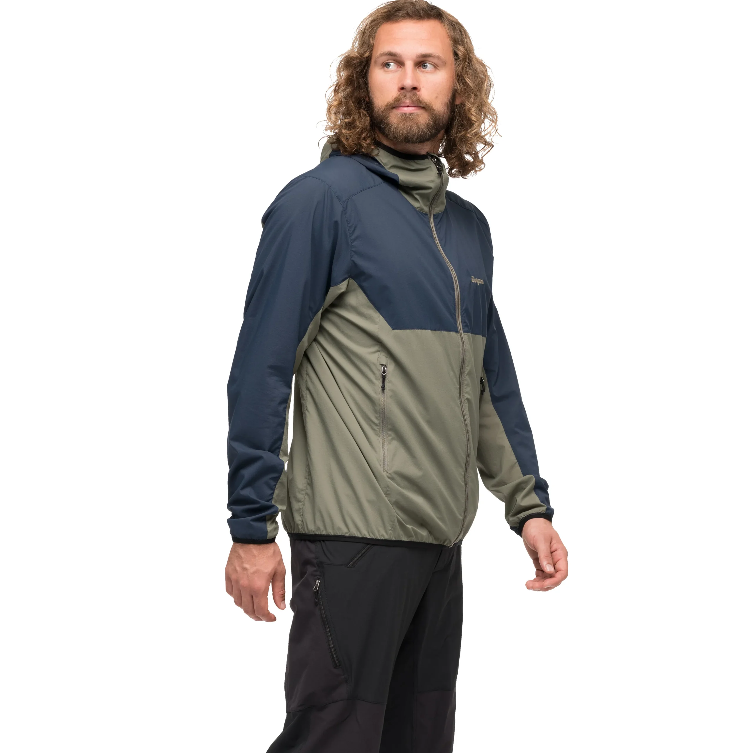 Online Bergans Vaagaa Windbreaker Jacket Men - Green Mud / Navy