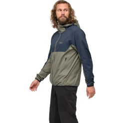 Online Bergans Vaagaa Windbreaker Jacket Men - Green Mud / Navy