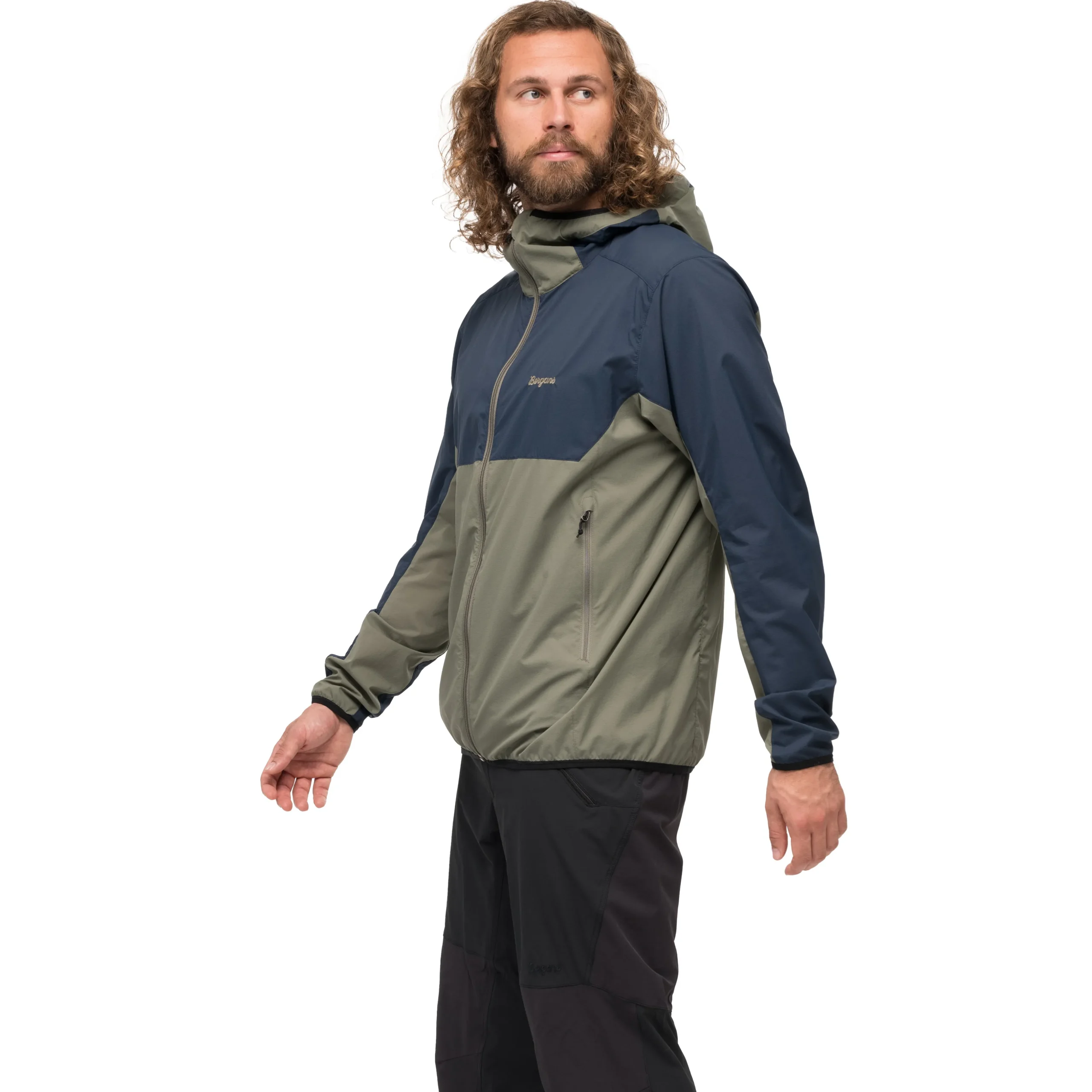 Online Bergans Vaagaa Windbreaker Jacket Men - Green Mud / Navy