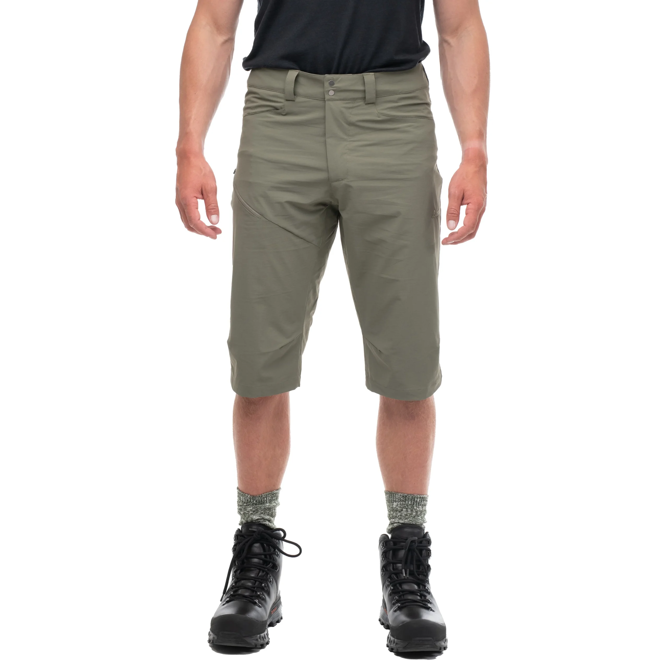 Outlet Bergans Vandre Light Softshell Long Shorts Men - Green Mud