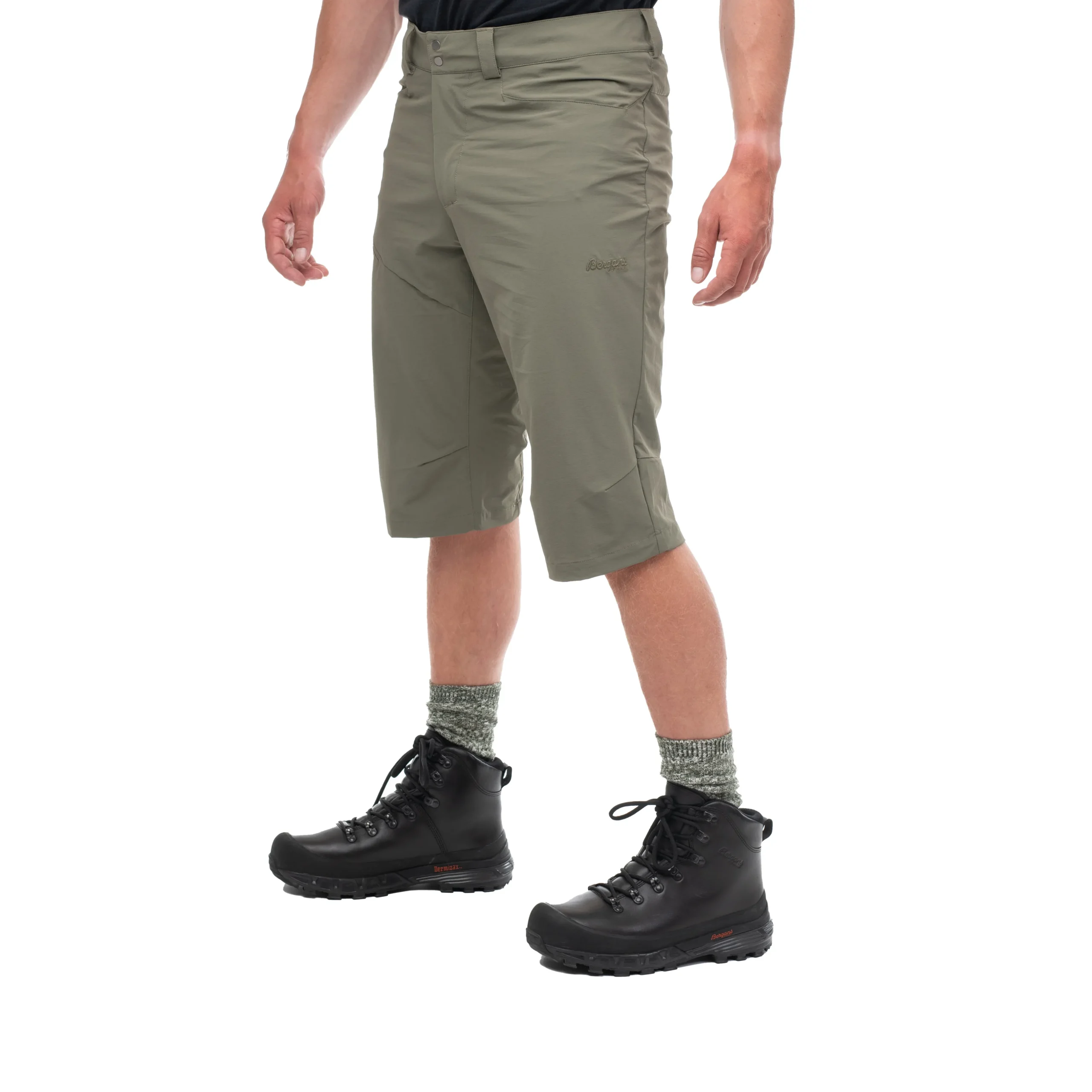 Outlet Bergans Vandre Light Softshell Long Shorts Men - Green Mud