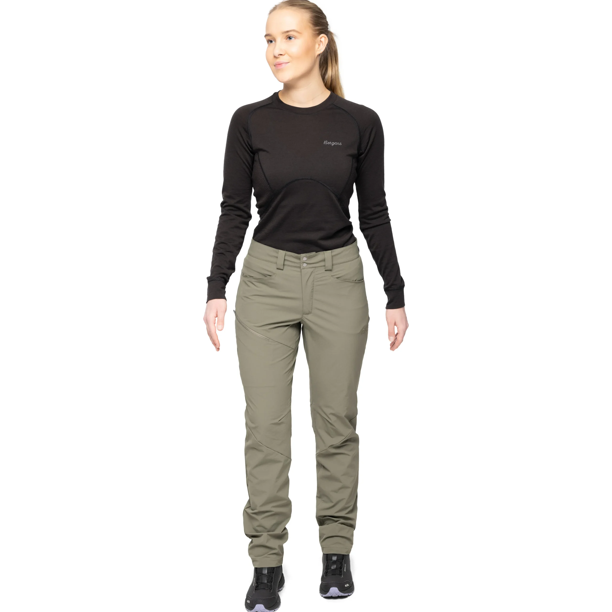 Flash Sale Bergans Vandre Light Softshell Pants Women - Green Mud