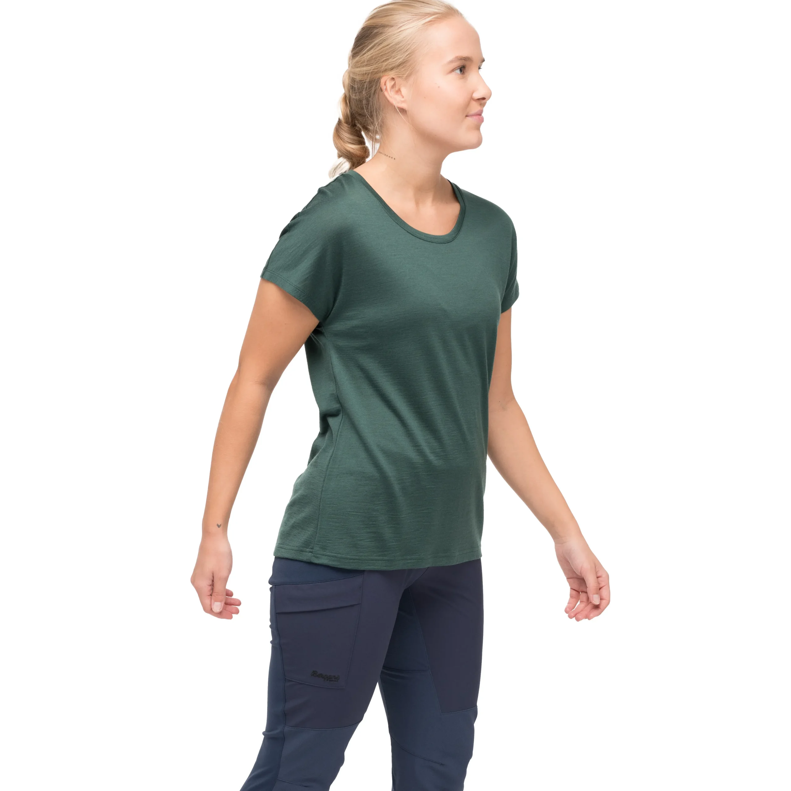 Clearance Bergans Whenever Merino Tee Women - Duke Green