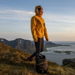 Cheap Bergans Y LightLine Air 3L Shell Jacket Women - Mango Yellow / Dark Shadow Grey