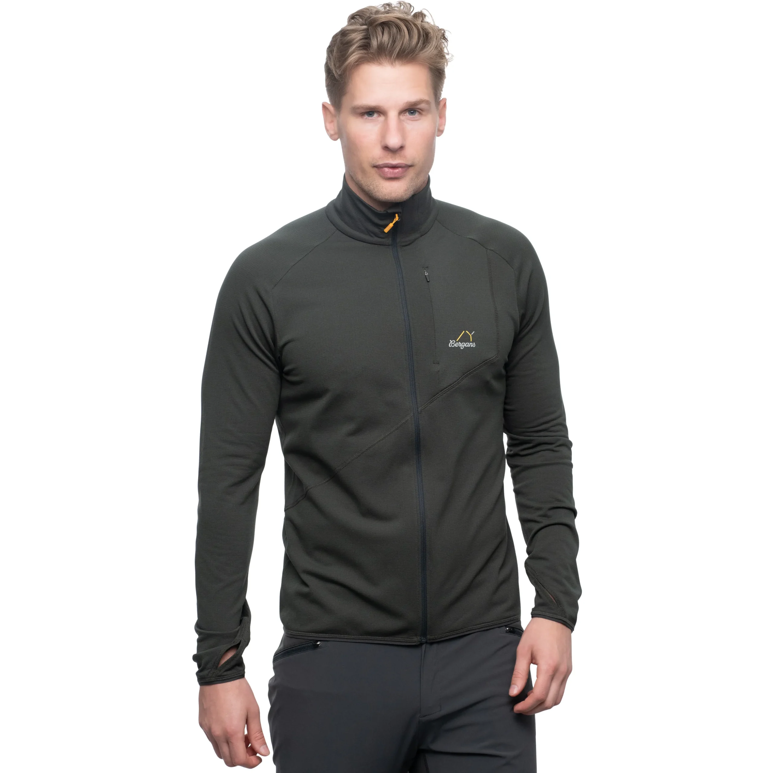 Best Sale Bergans Y LightLine Essence Midlayer Jacket Men - Dark Shadow Grey