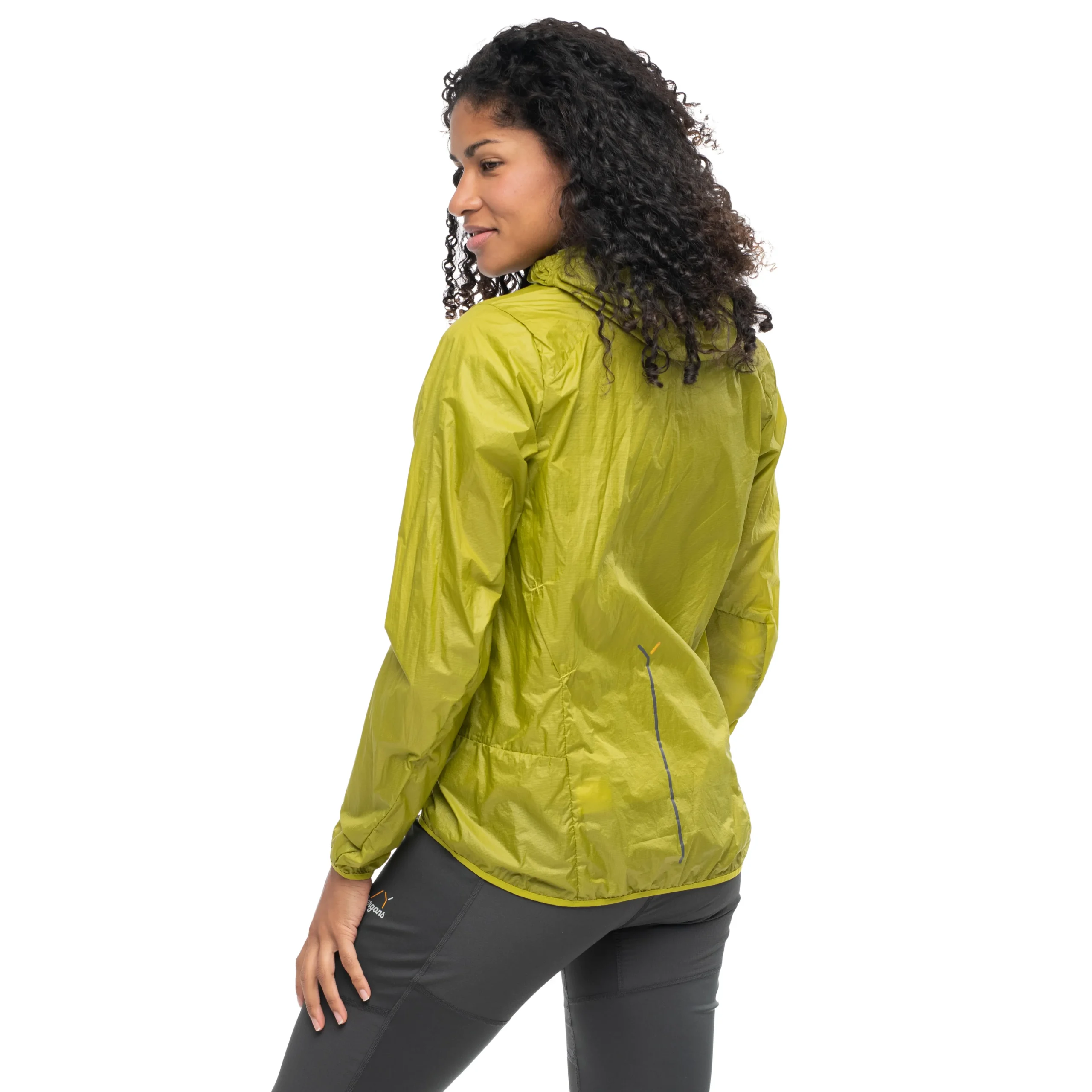 New Bergans Y LightLine Pure Windbreaker Jacket Women - Golden Lime Green