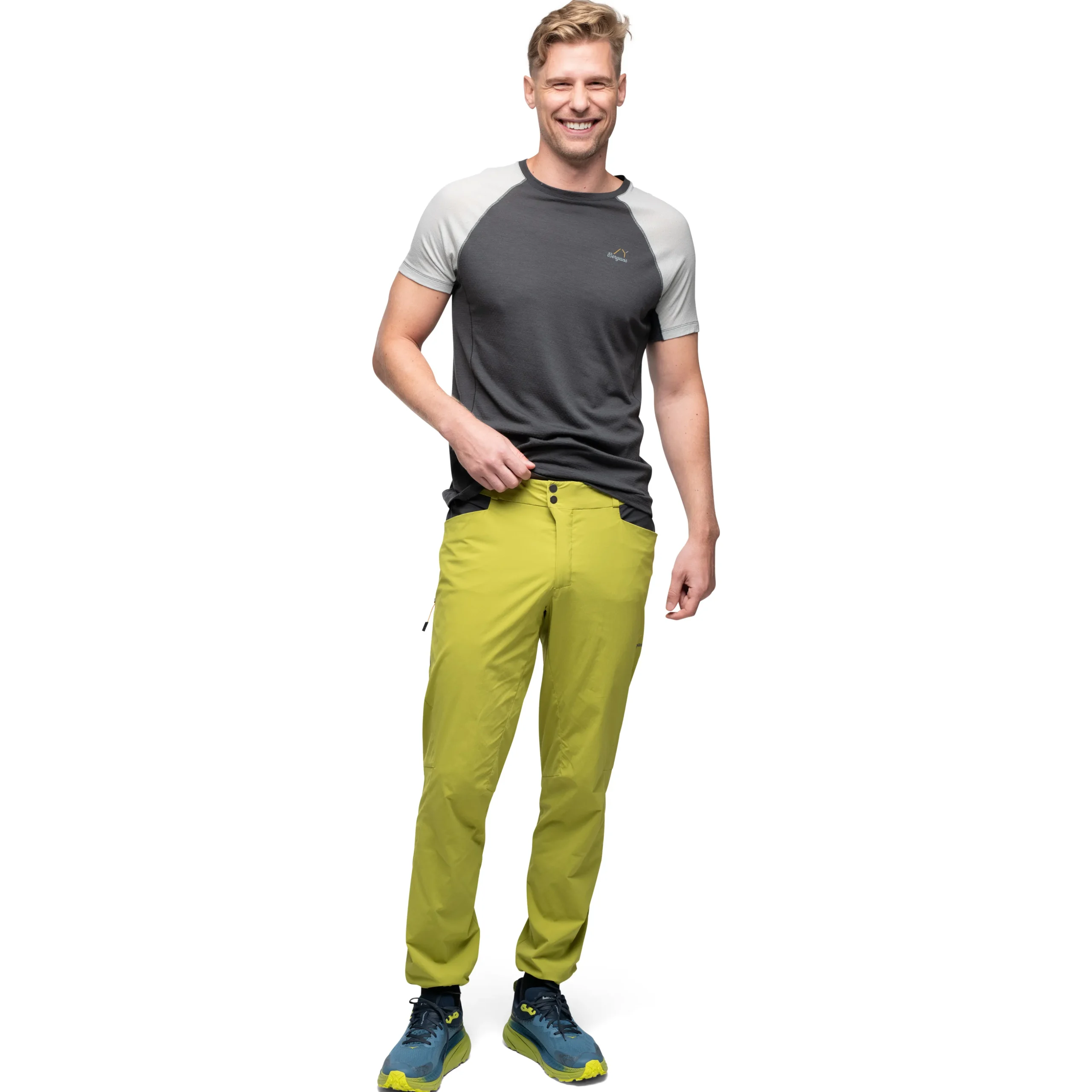 Sale Bergans Y LightLine Vapor Pants Men - Golden Lime Green