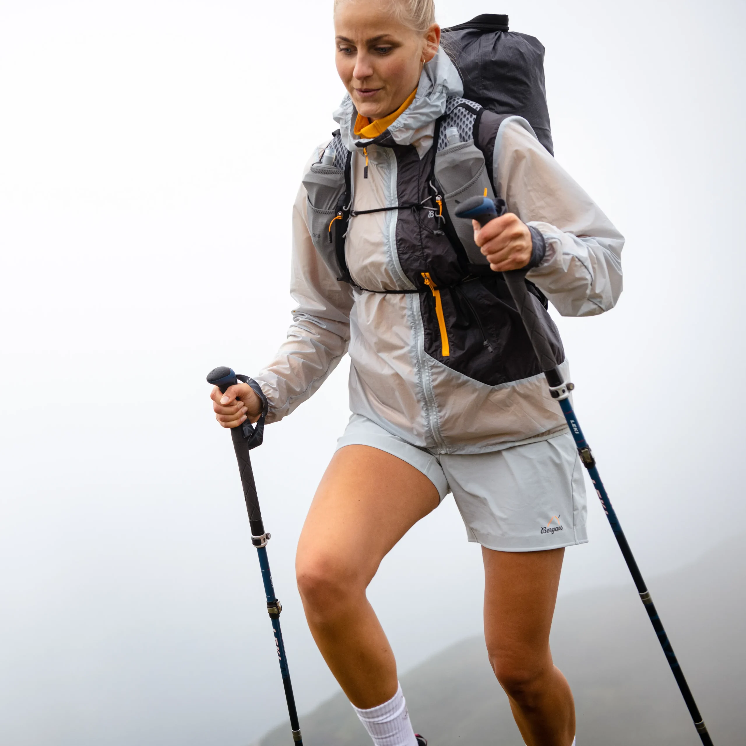 Cheap Bergans Y LightLine Vapor Shorts Women - Pearl Grey