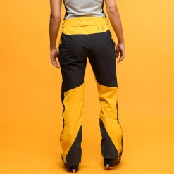 Discount Bergans Y MountainLine Hybrid Softshell Pants Women - Mango Yellow / Dark Shadow Grey