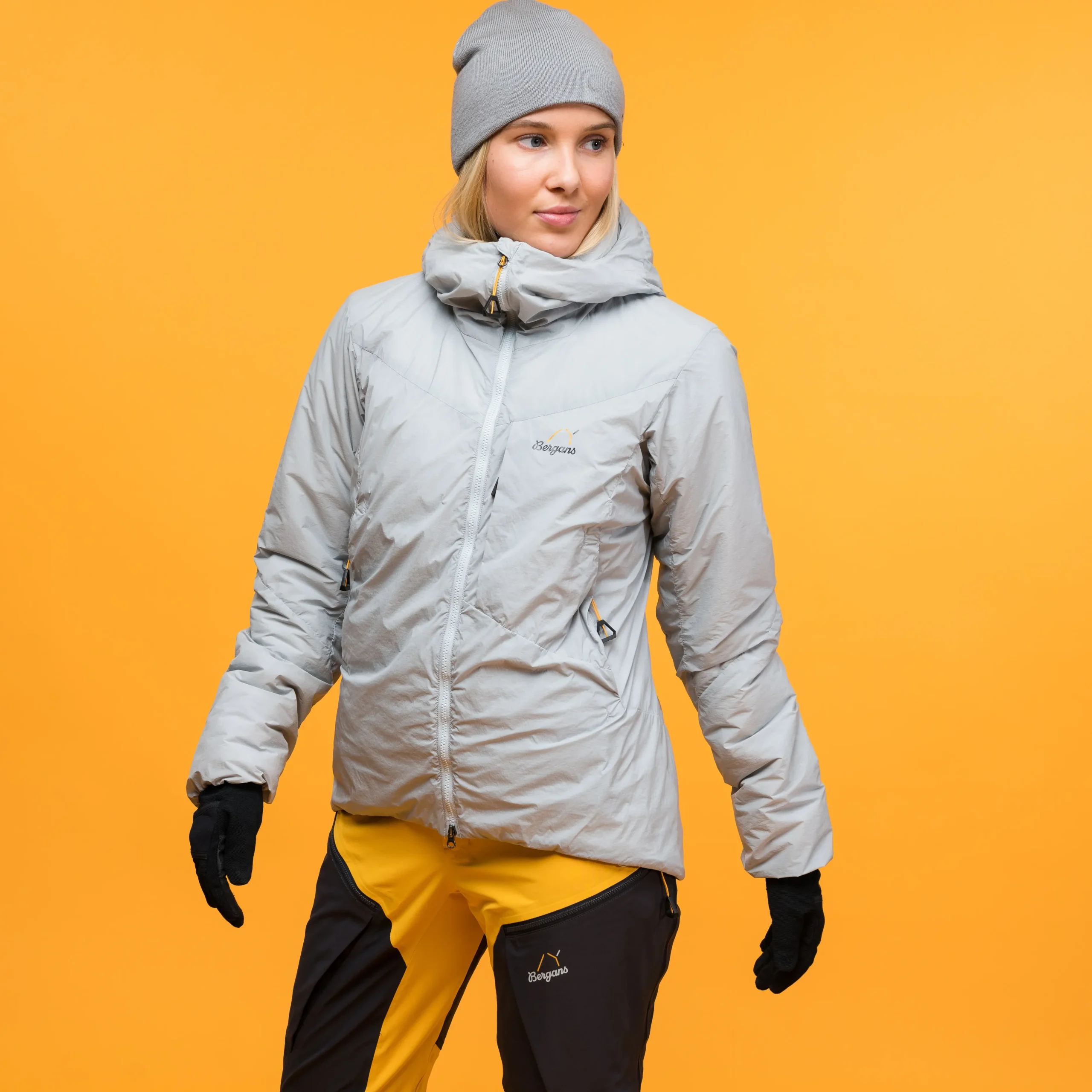 Discount Bergans Y MountainLine Insulated Windbreaker Jacket Women - Pearl Grey